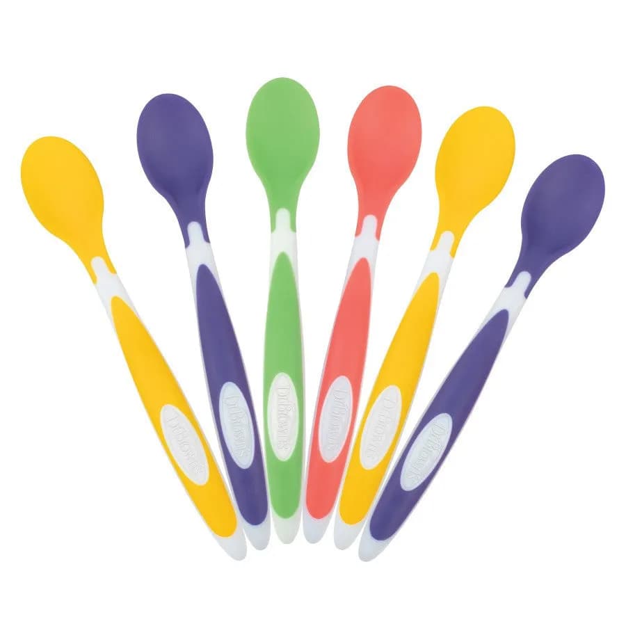 Soft-Tip Spoon, 6-Pack (2 Yellow, 2 Purple, 1 Green, 1 Red)