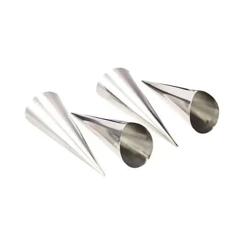 Prestige Stainless Steel Cream Horns Icing Cones 4 Pieces