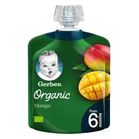 Gerber Organic Baby Puree Mango 6 Month+, 90G