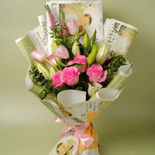 Pink Flowers Bouquet No.2178