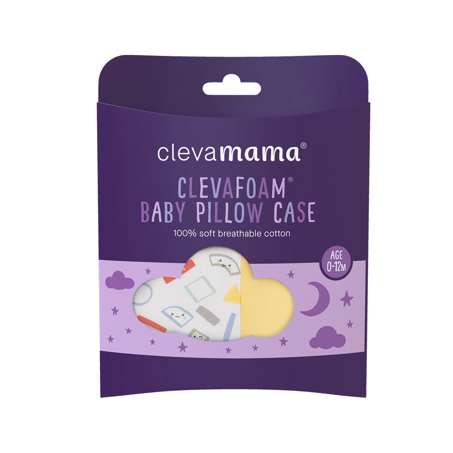 Clevafoam Baby Pillow Case (Grey/Yellow)