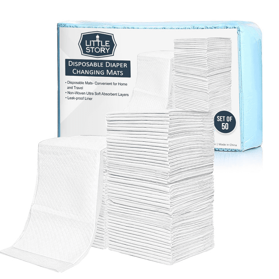 Little Story - Disposable Diaper Changing Mats - Pack Of 50Pcs (White)