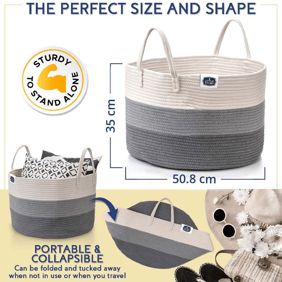 Little Story - Multi-Purpose/Laundry Caddy Basket Xxl (Grey)