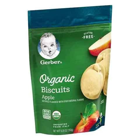 Gerber Organic Baby Cookies Gluten Free Apple 150G