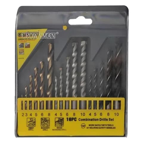 Crownman Combination Drill Bit Set 16Pieces