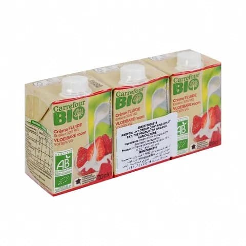 Carrefour Bio Organic Liquid Cream 30% Fat 200Mlx3