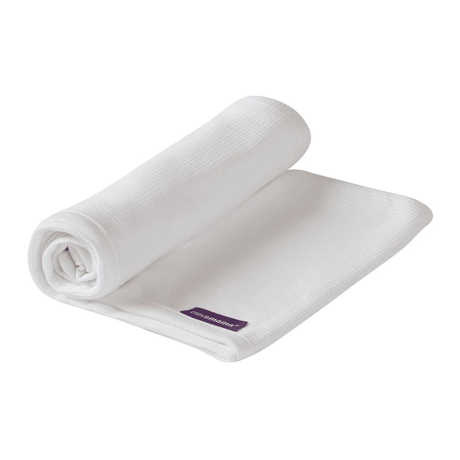 Waffle Weave Cotton Blanket Crib/Moses Basket 70 X 90 Cm (White)