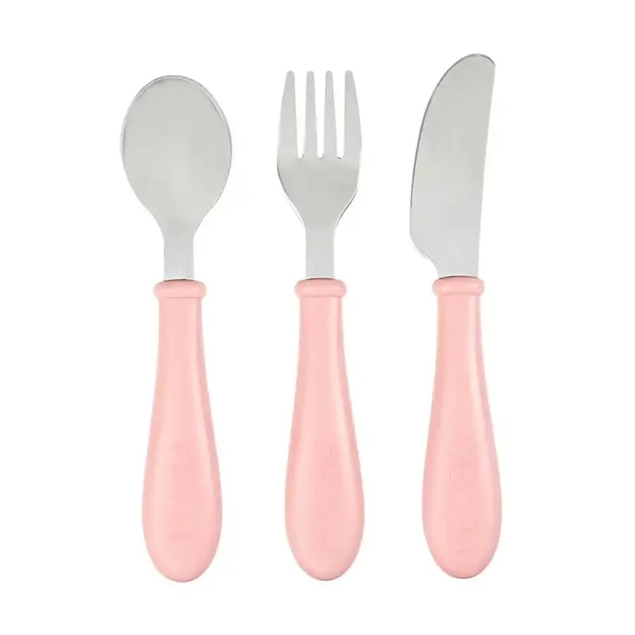 Beaba Stainless Steel Training Cutlery (Old Pink)