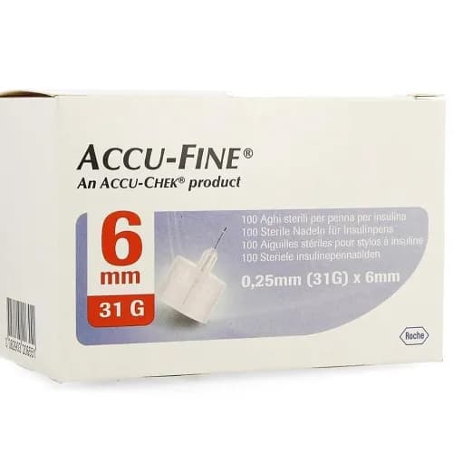 Accu Fine Pen Needle 0.25Mm 31G X 6Mm 100'S