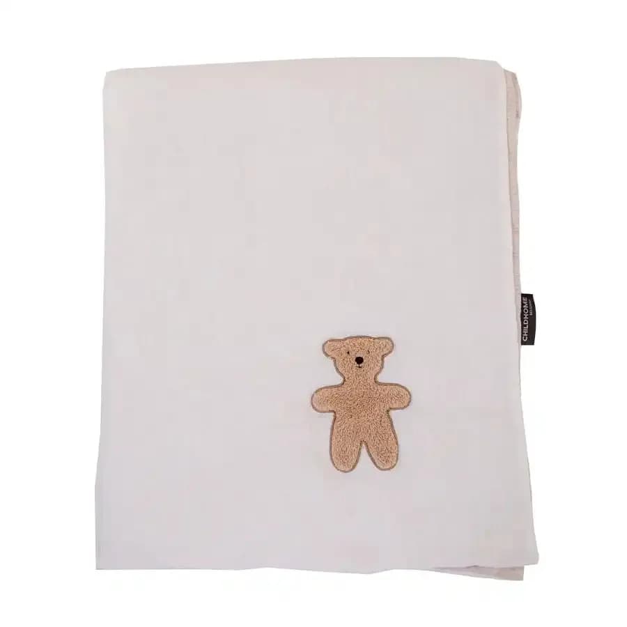 Childhome Baby Blanket Jersey (Melange Beige/Muslin Teddy)