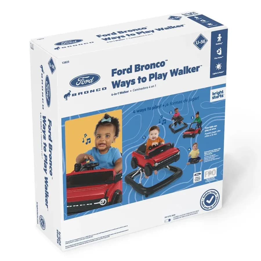 Bright Starts - Ways To Play 4-In-1 Walker - Ford Bronco, Race Red