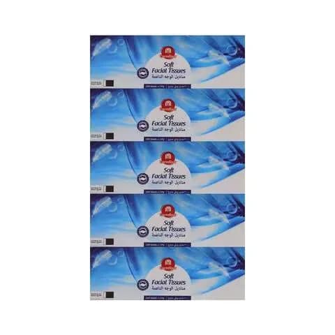 Maf Carrefour Soft Facial Tissues 2Ply 200Sheetsx5Pieces