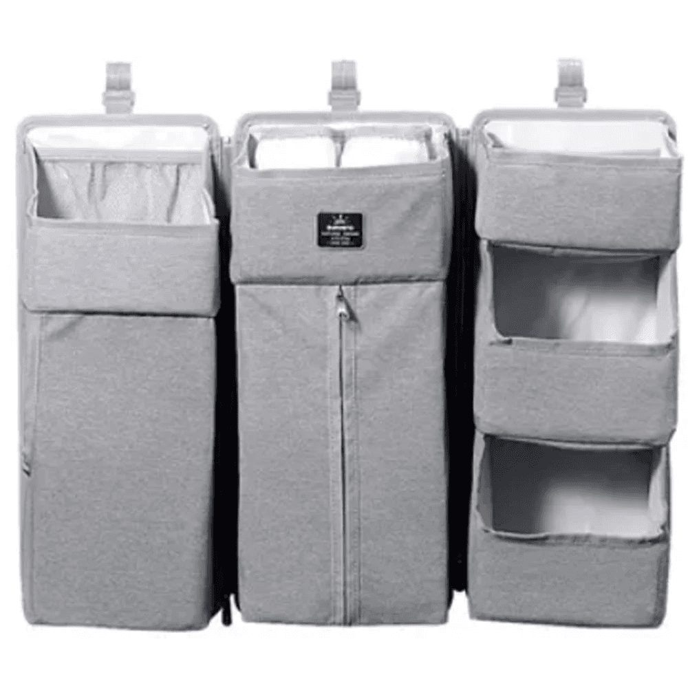 Sunveno - Baby Bedside Portable Crib Organizer (Grey)