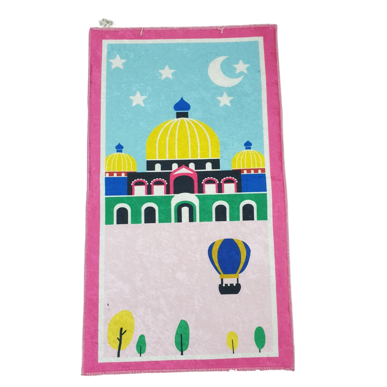 Special Prayer Rugs For Children - Photo Of A Mosque - Pink Frame