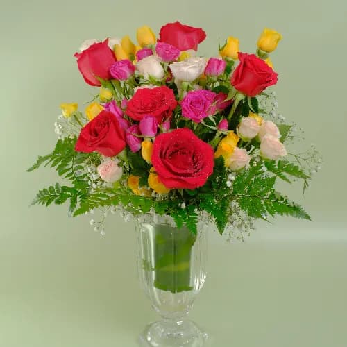 Radiant Rose Medley Flower Vase 2704