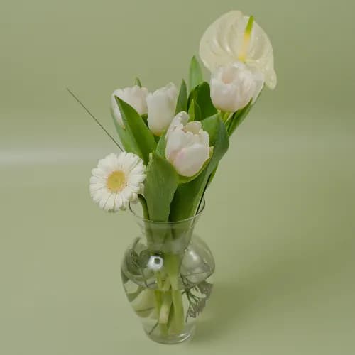 White Tulip Vase No.2092