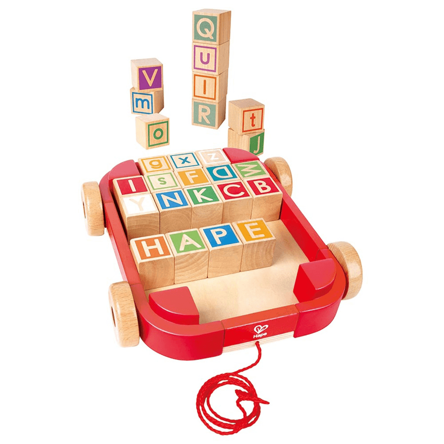 Hape - Pull-Along Cart With Stacking Blocks
