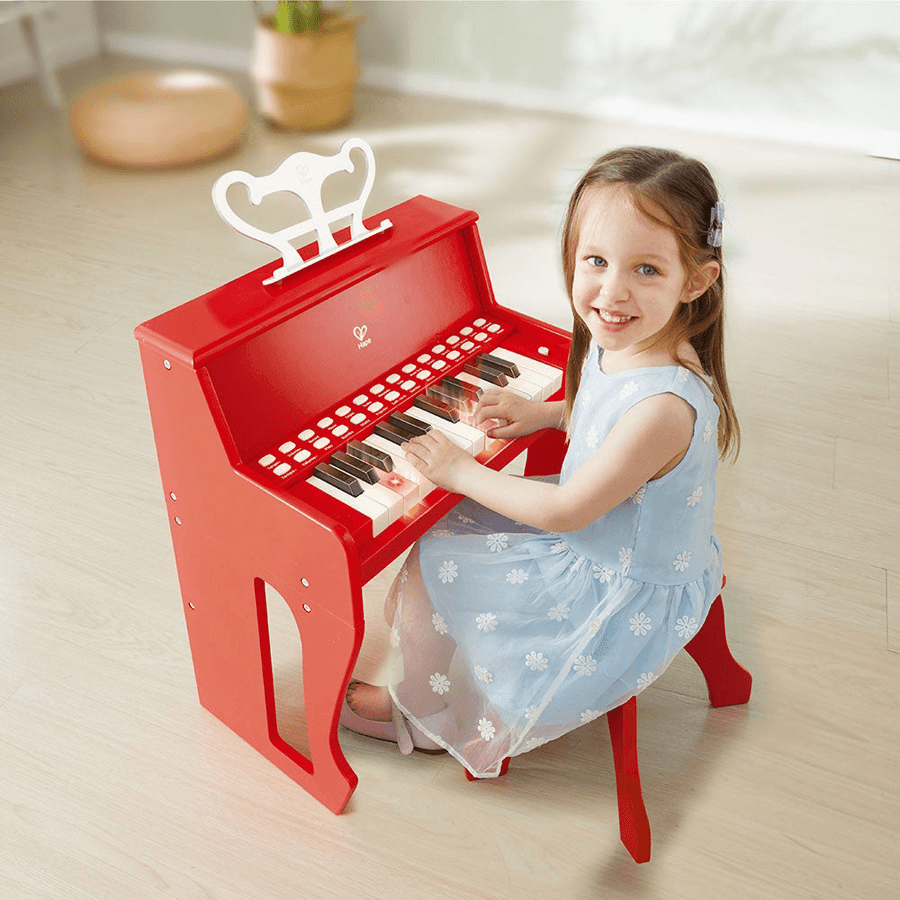Hape - Learn With Lights Red Piano With Stool