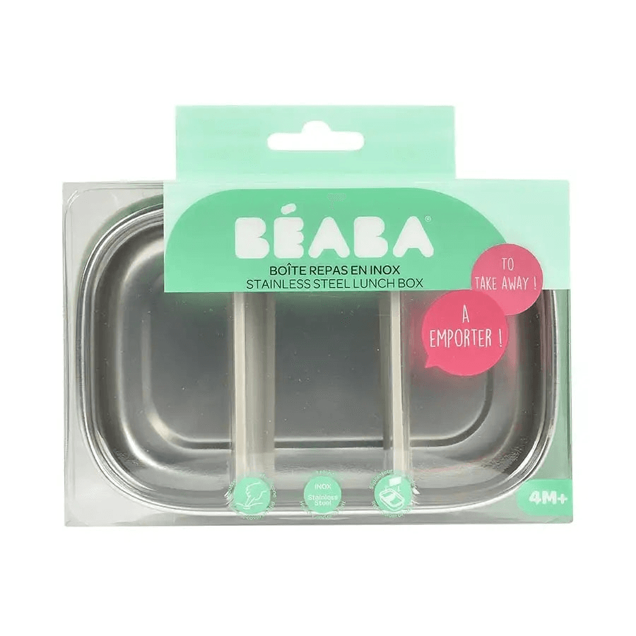 Beaba Stainless Steel Lunch Box Velvet (Grey/Sage Green)