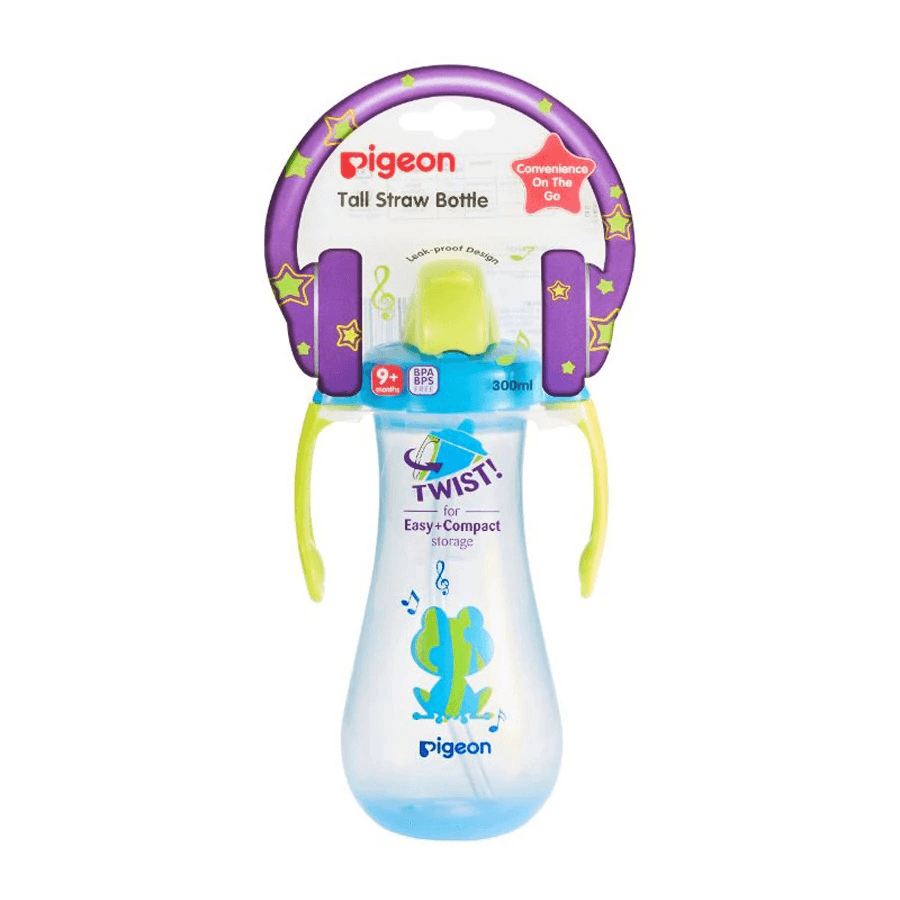 Pigeon - Tall Straw Bottle (Blue)