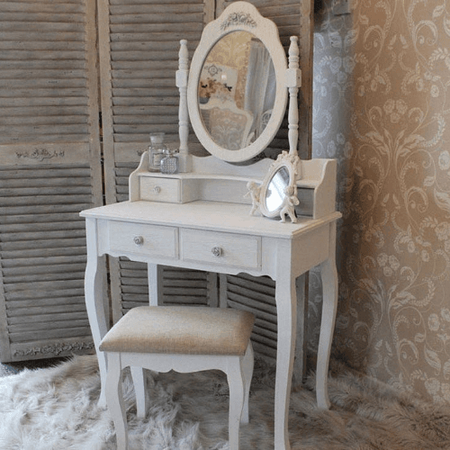 Dresser Table With Stool Table: L75*W40*H140Cm ,Stool: 37*28*43Cm