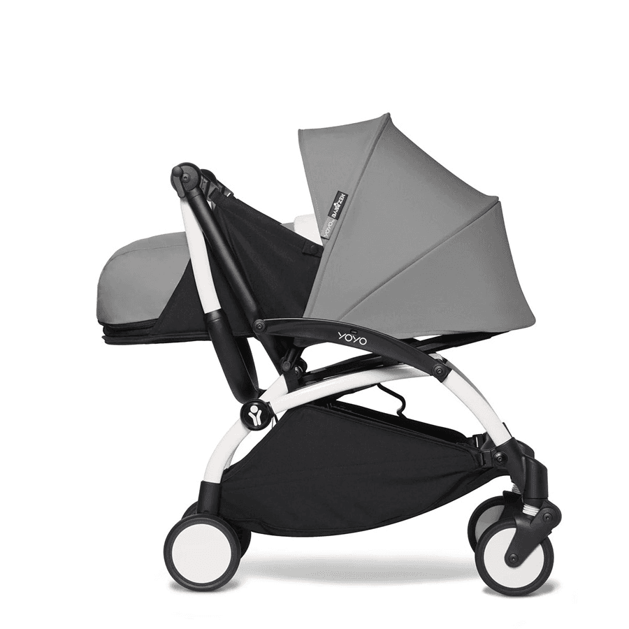 Babyzen Yoyo 0+ Stroller - White Frame With Newborn Pack 0+ (Grey)