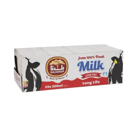 Baladna Long Life Milk Low Fat 200Mlx24'S