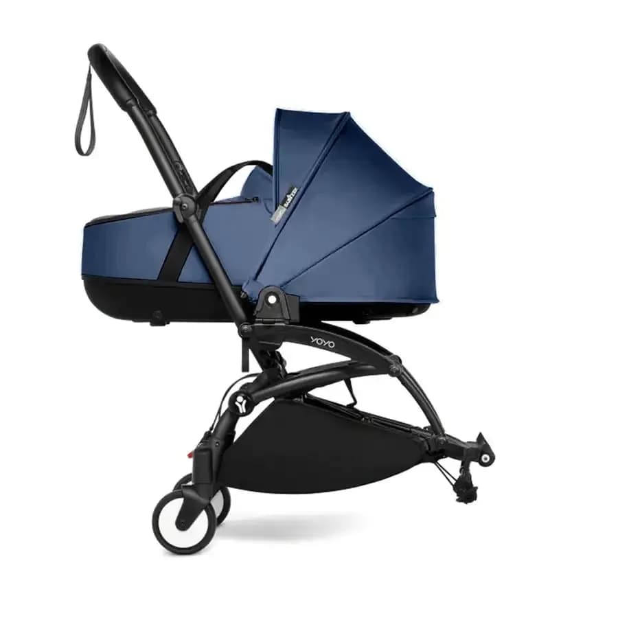 Babyzen Yoyo Connect Stroller - Black Frame With Bassinet (Navy Blue)