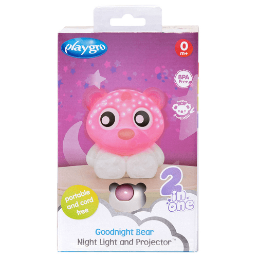 Playgro - Goodnight Bear Night Light And Projector (Pink And White)