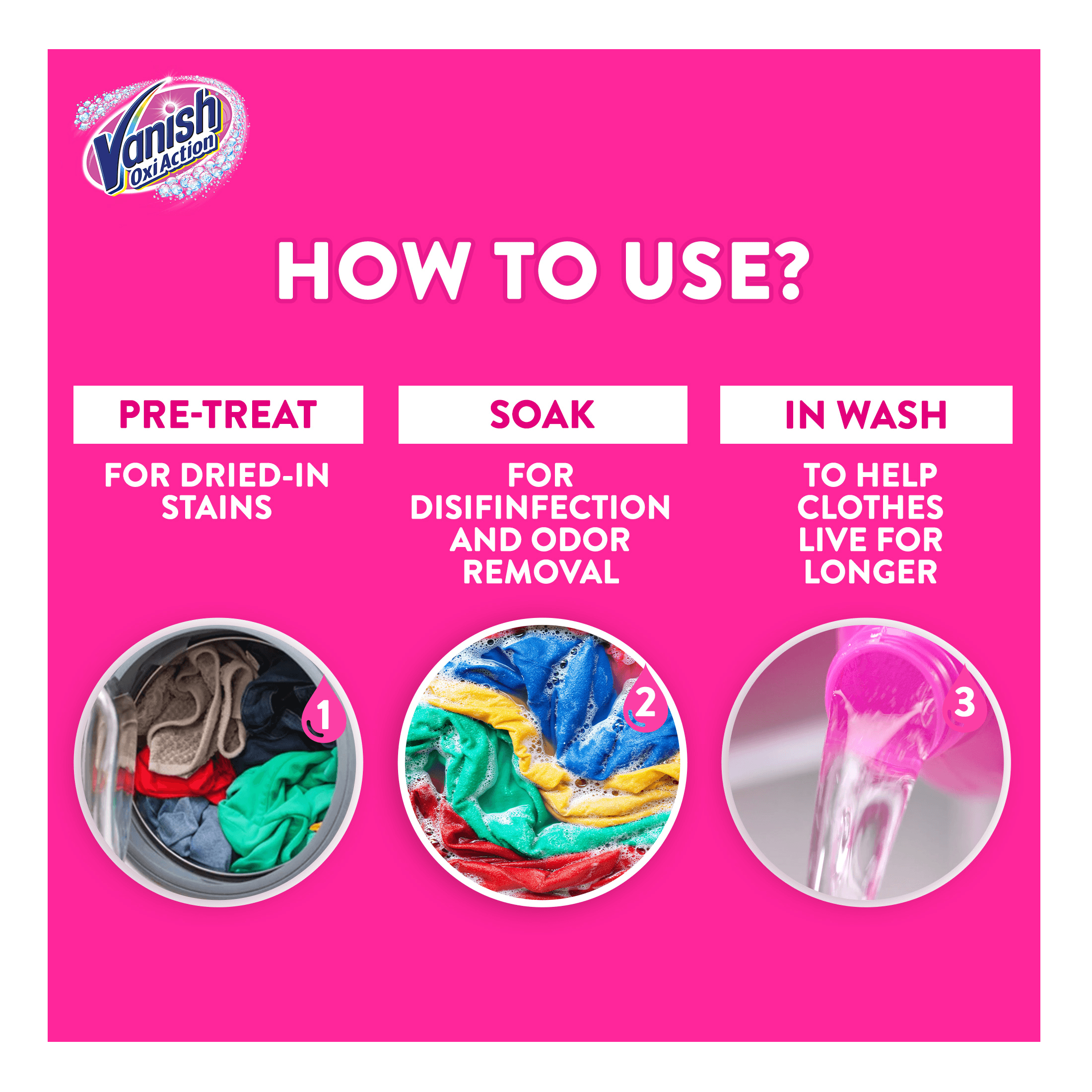 Vanish Liquid Fabric Stain Remover Pink 2L