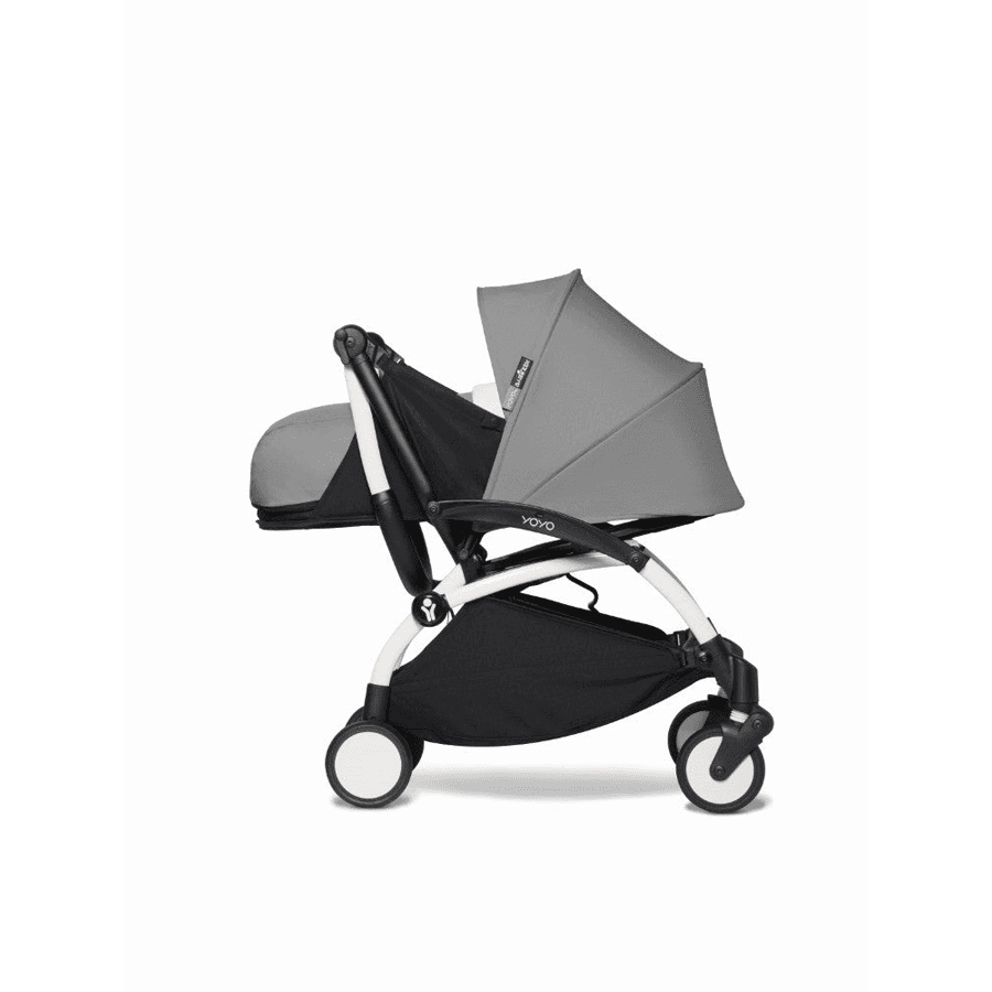 Babyzen Yoyo 0+ Stroller - White Frame With Newborn Pack 0+ (Grey)