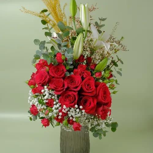 Mixed Red Rose Vase No.2274