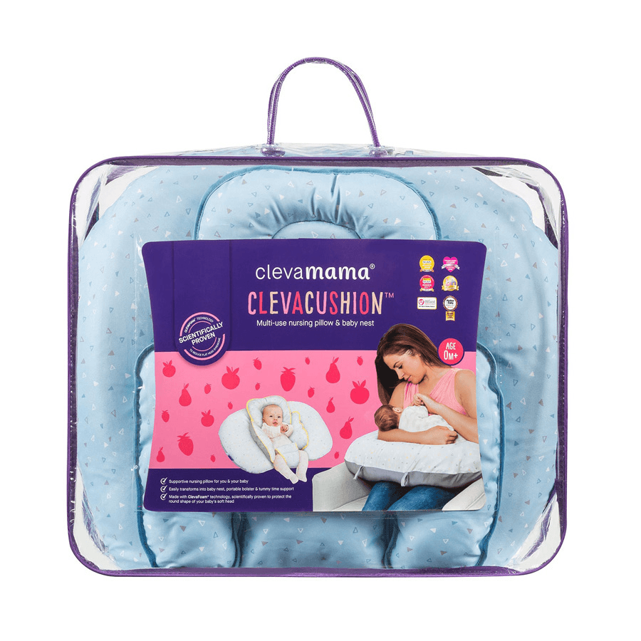 Clevacushion Nursing Pillow & Baby Nest (Blue)