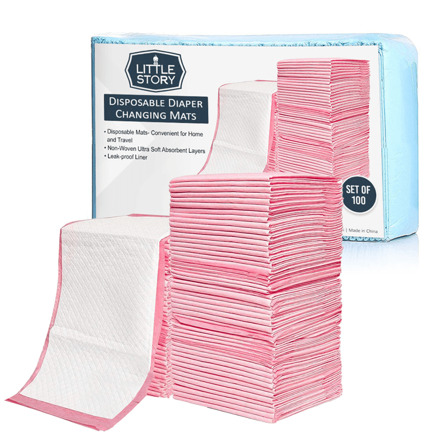 Little Story - Disposable Diaper Changing Mats - Pack Of 100Pcs (Pink)