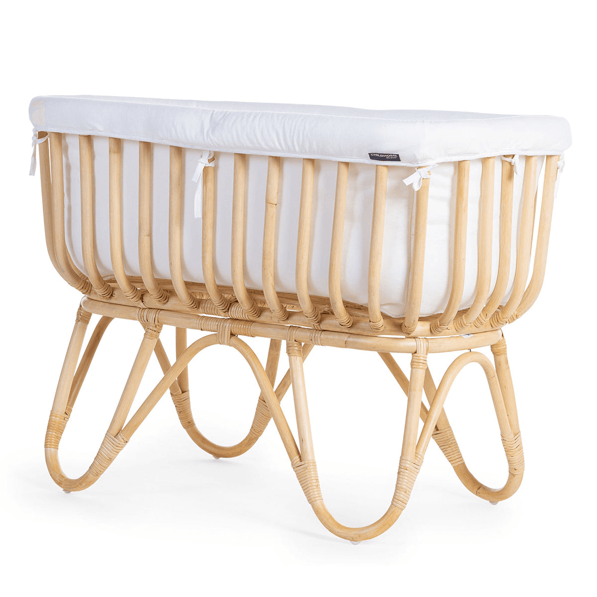 Childhome Rattan Cradle 80X40Cm+ Mattress + Cover (Off White)