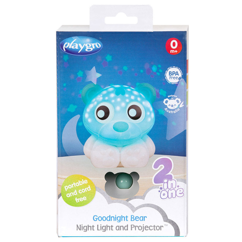 Playgro - Goodnight Bear Night Light And Projector (Mint And White)