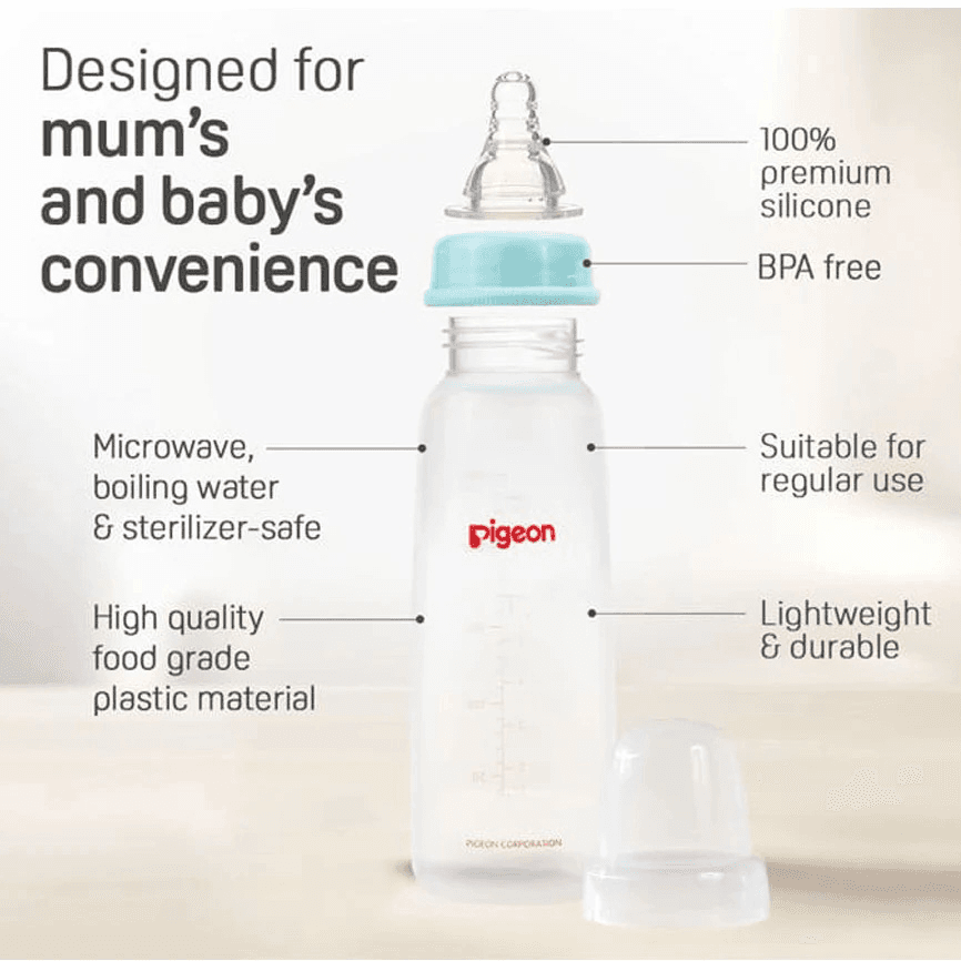 Pigeon - Plastic Bottle Sn Clear 240 Ml - Red