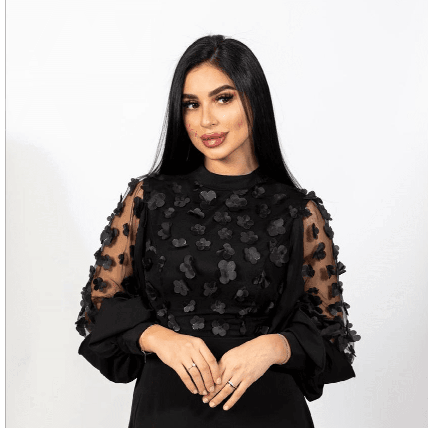 UNIQUE BLACK FLORAL DRESS SIZE: S