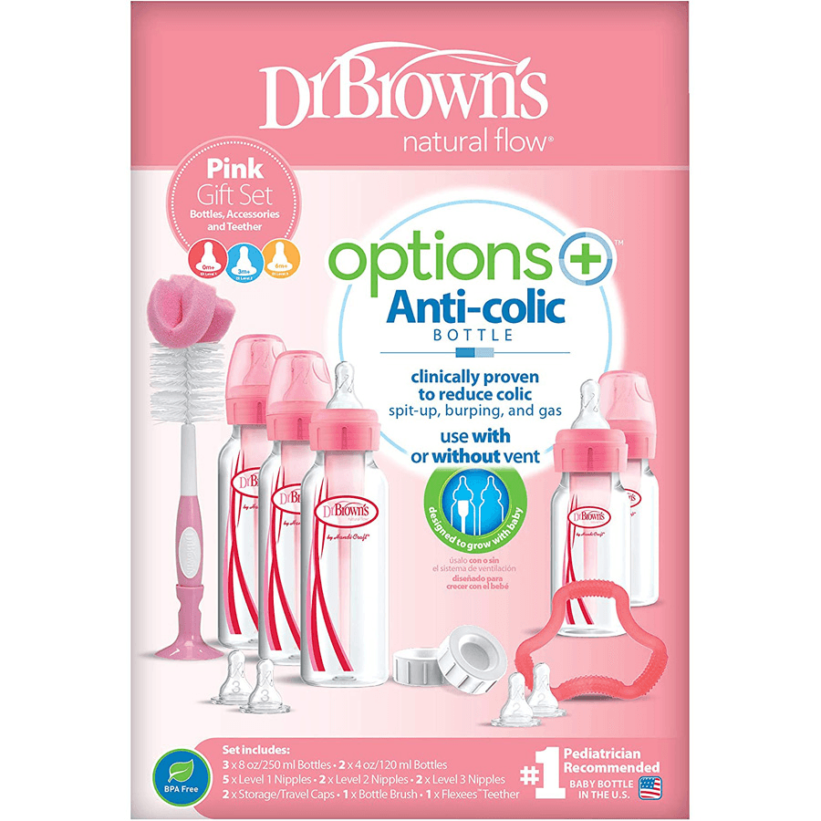Pp Options+ Narrow-Neck Bottle Gift Set (Pink)