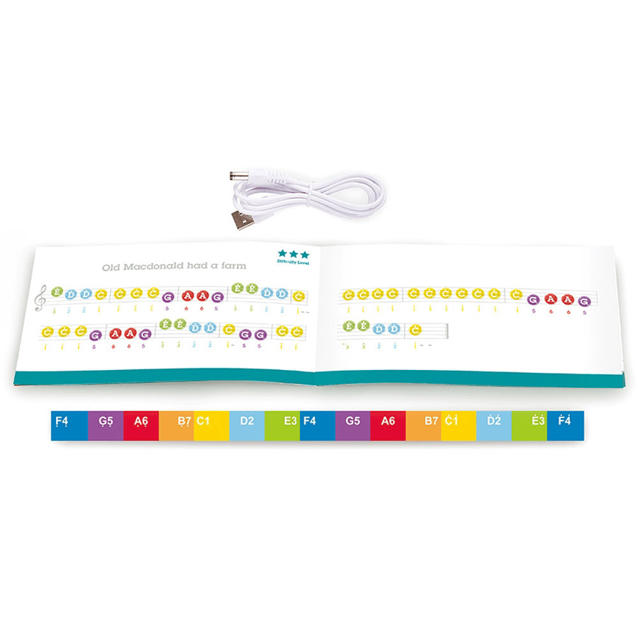 Hape - Learn With Lights Black Piano With Stool