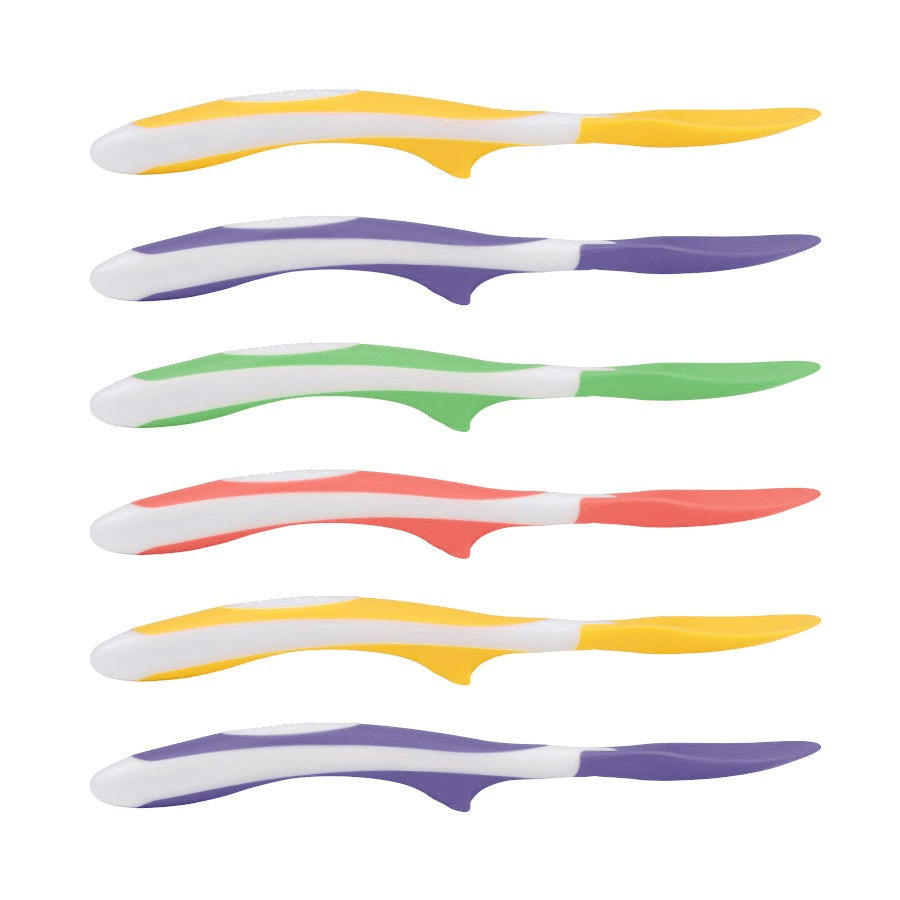 Soft-Tip Spoon, 6-Pack (2 Yellow, 2 Purple, 1 Green, 1 Red)