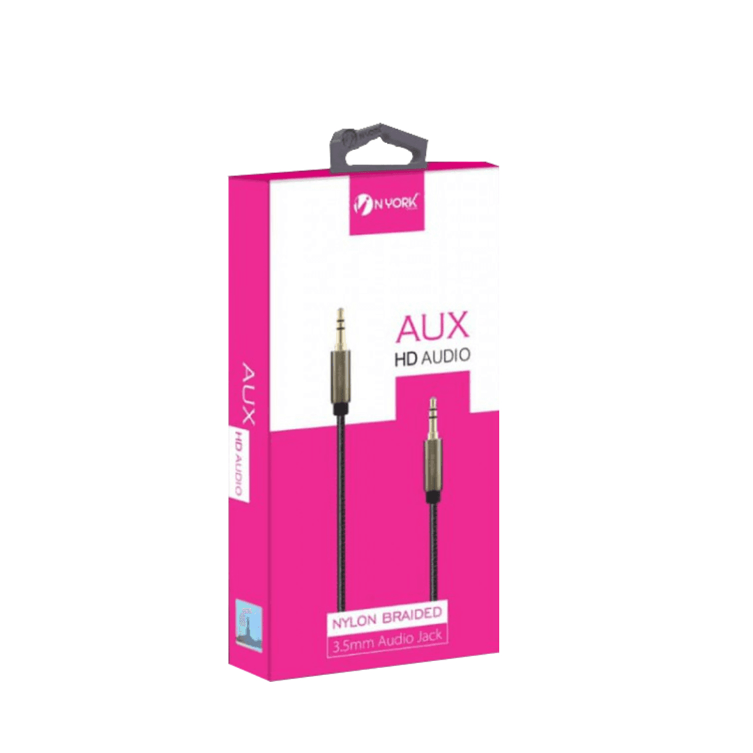 Nyork Nylon Braided 3.5Mm Audio Jack Cable 1M Th965