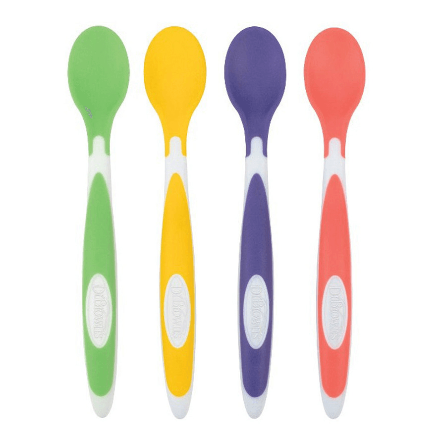 Soft-Tip Spoon, 4-Pack (Yellow, Green, Purple, Red)