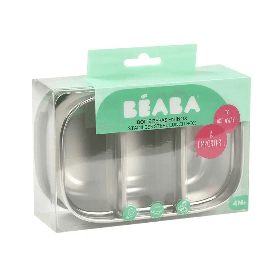 Beaba Stainless Steel Lunch Box Velvet (Grey/Sage Green)