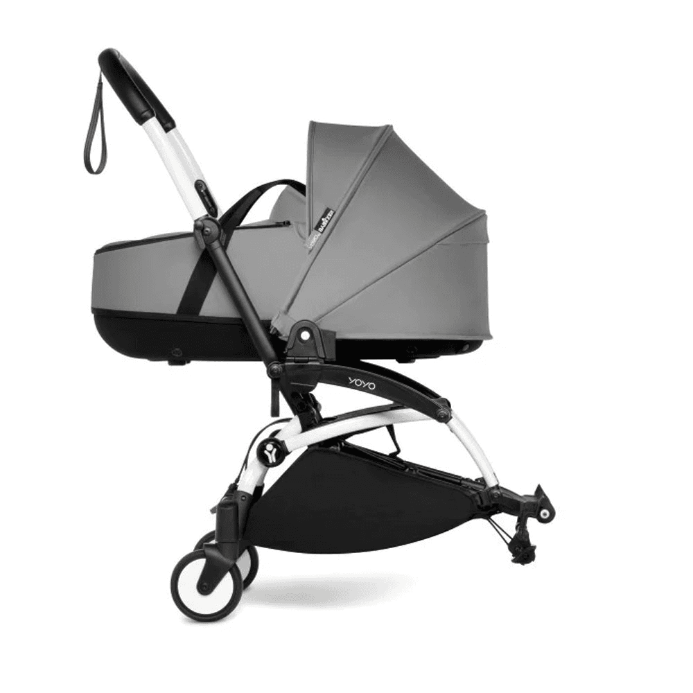 Babyzen Yoyo Connect Stroller - White Frame With Bassinet (Grey)