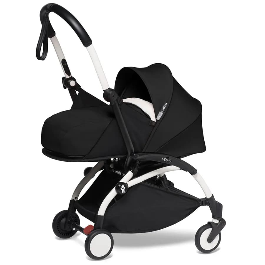 Babyzen Yoyo 0+ Stroller - White Frame With Newborn Pack 0+ (Black)