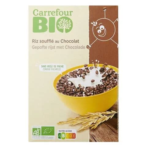 Carrefour Bio Cereal Puffed Rice With Chocolate 375G