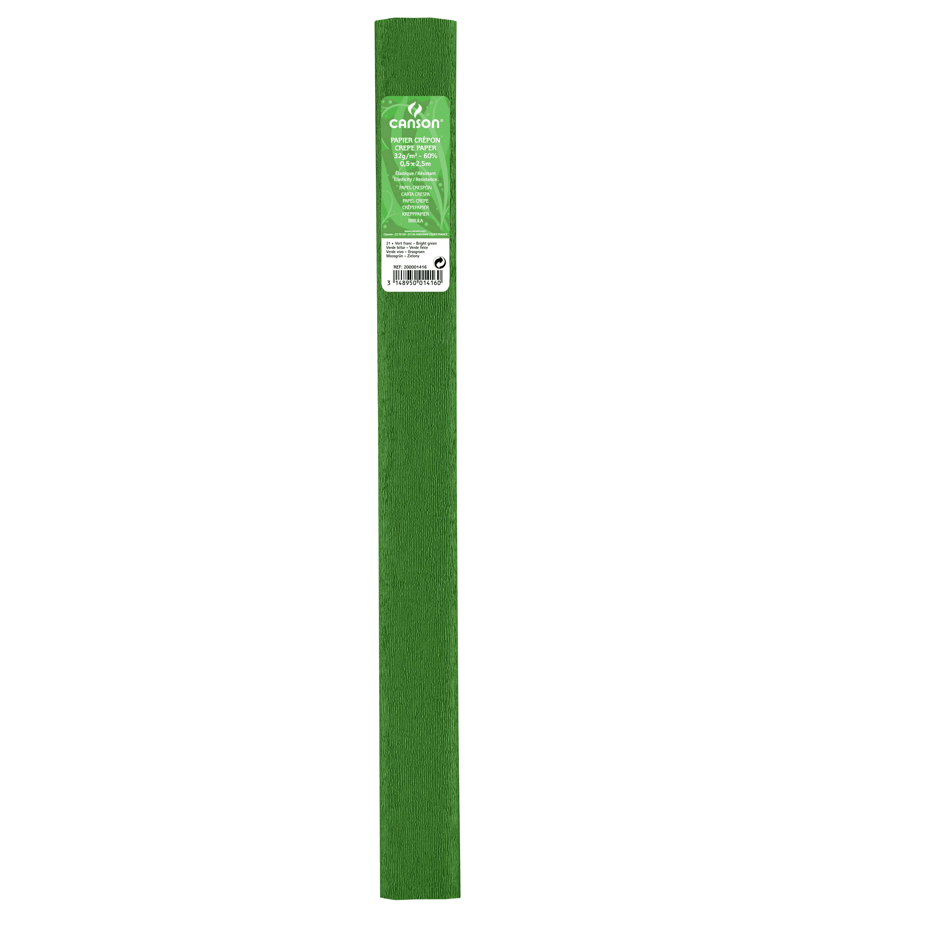 Crepe Paper 50X250CM/30GSM STD Roll Green 21 Canson