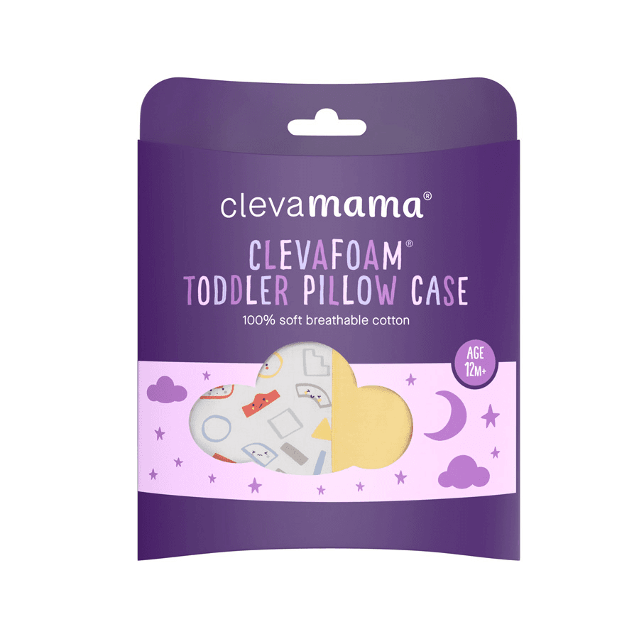 Clevafoam Toddler Pillow Case (Grey/Yellow)