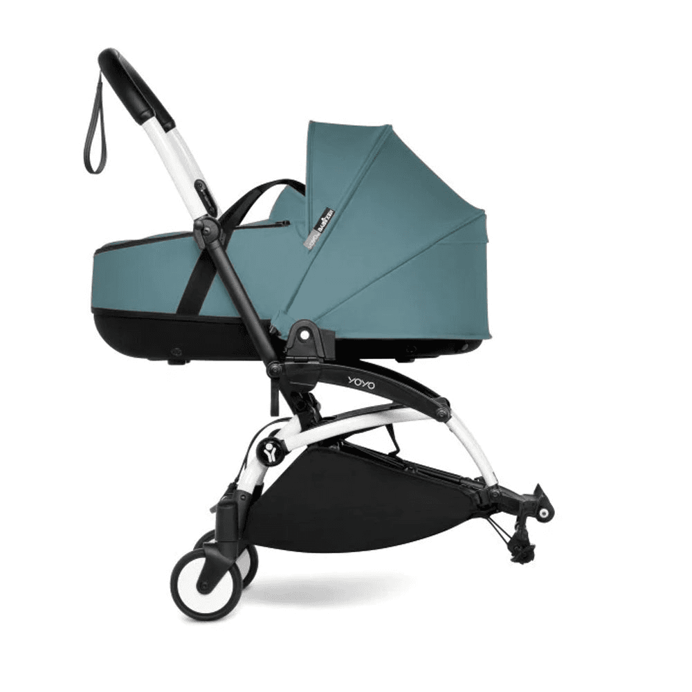 Babyzen Yoyo Connect Stroller - White Frame With Bassinet (Aqua)